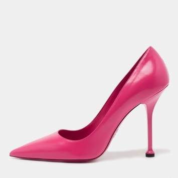 Prada Pink Leather Pointed Toe Pumps Size 40
