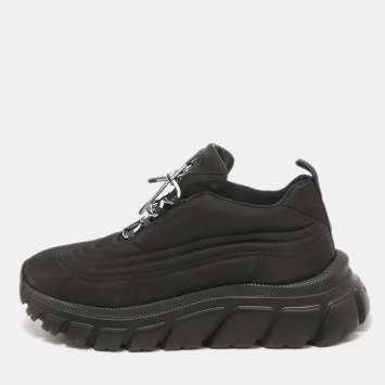 Pre Owned Prada Black Nylon Prax Low Top Sneakers  Size 40