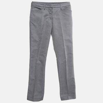 Prada Blue/White Synthetic Drill Trousers M