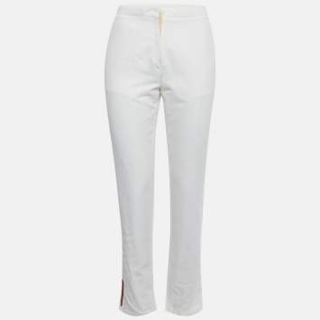 Pre Owned Prada Sport White Cotton Trousers M