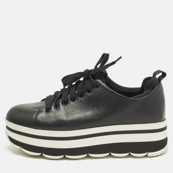 Pre Owned حذاء رياضي برادا سبورت نيوبرين أسود/وردي بتصميم مفتوح مقاس 39