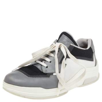 Pre Owned Prada Sport Multicolor Leather And Mesh Low Top Sneakers Size 36