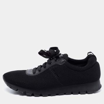 Pre Owned Prada Sport Black Mesh Low-Top Sneakers Size 40