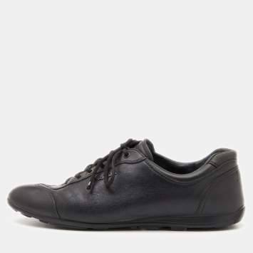 Pre Owned Prada Sport Black Leather Low Top Sneakers Size 41