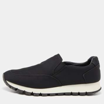 Pre Owned Prada Sport Black Canvas Slip On Sneakers Size 39