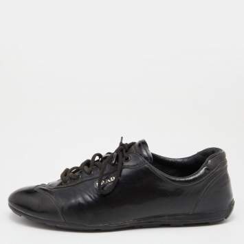 Pre Owned Prada Sports Black Patent Leather Low Top Sneakers Size 40