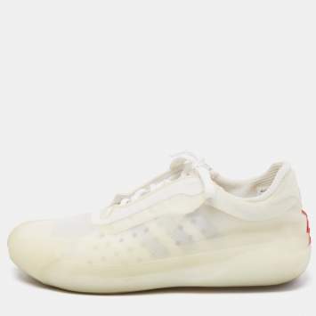 Pre Owned Prada Sport x Adidas White Mesh Luna Rossa Sneakers Size 37 1/3