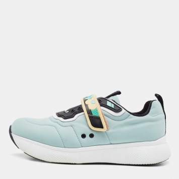 Pre Owned Prada Sport Blue Nylon Velcro Low Top Sneakers Size 37.5