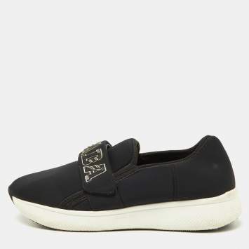 Pre Owned Prada Sport Black Neoprene Sneakers Size 39