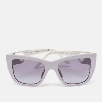Pre Owned Prada Lilac/White SPR21Y Symbole Square Sunglasses