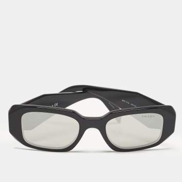 Pre Owned Prada Black Mirror SPR17W Symbole Geometric Sunglasses