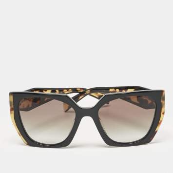 Pre Owned Prada Brown Tortoise Gradient SPR15W Cat Eye Sunglasses 