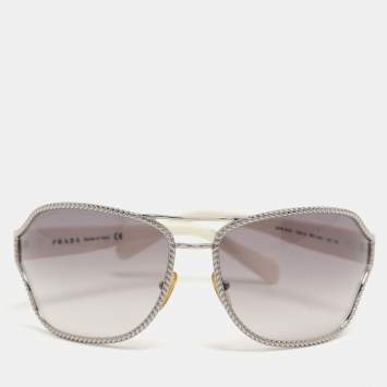 Prada Black/White Metal Shield SPR 61H Sunglasses