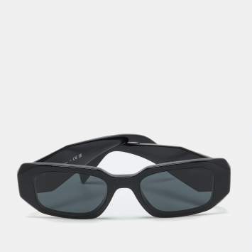 Pre Owned Prada Black/Slate Grey SPR17W Symbole Rectangular Sunglasses
