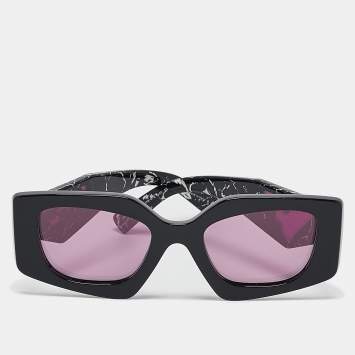 Pre Owned Prada Black/Purple SPR15Y Symbole Rectangle Sunglasses