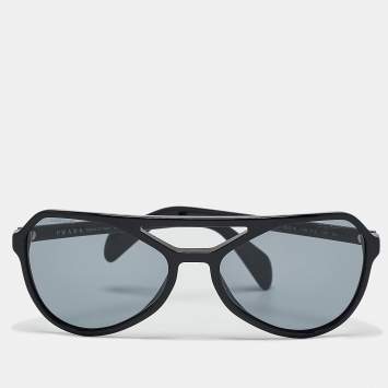 Prada Black/Grey SPR22R Aviator Sunglasses