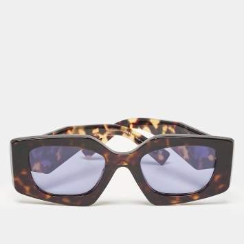 Pre Owned Prada Black Tortoise Brown SPR 15Y Cat Eye Sunglasses
