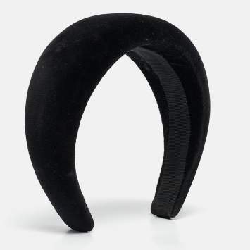 Prada Black Velvet Wide Headband 