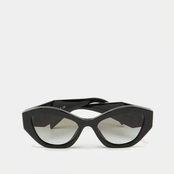Pre Owned Prada Black/Grey Gradient SPR07Y Symbole Cat-Eye Sunglasses