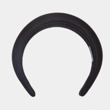 Pre Owned Prada Black Satin Wide Headband 