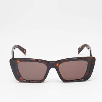 Pre Owned Prada Tortoise Brown SPR 06Y Symbole Square Sunglasses