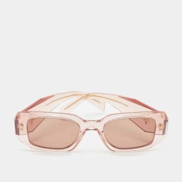 Pre Owned Prada Peach SPR17W Symbole Rectangle Sunglasses