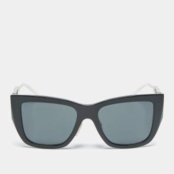 Pre Owned Prada Black/White SPR 21Y Square Sunglasses