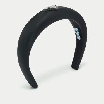 Pre Owned Prada Black Re-Nylon Wide Headband 