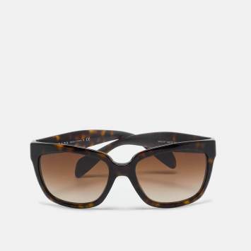 Pre Owned Prada Tortoise Brown Gradient SPR 07P Square Sunglasses