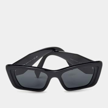 Pre Owned Prada Black SPR08Y Symbole Cat Eye Sunglasses