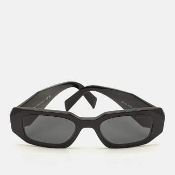 مملوكة مسبقًا نظارة شمسية برادا SPR 17W سوداء مستطيلة رمزية