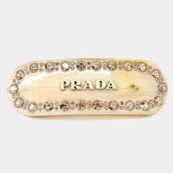 Pre Owned Prada Crystal Beige Hairpin
