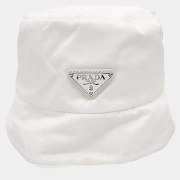 Pre Owned Prada x Adidas White Re-Nylon Bucket Hat