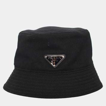 Pre Owned Prada Triangle Logo Bucket Hat