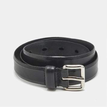 Pre Owned Prada 80 CM Buckle Belt Black Leather