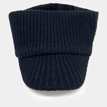 Pre Owned Prada Black Nylon Wool Knit Visor