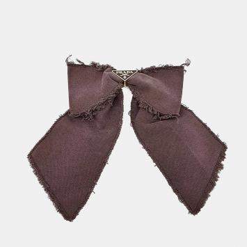 Pre Owned Prada Brown ribbon hair clip