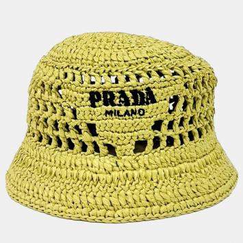 Pre Owned Prada Light Green Rayon Bucket Hat