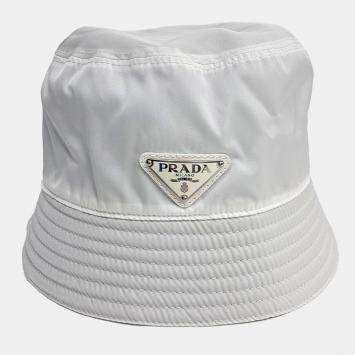 Pre Owned Prada white Nylon bucket hat