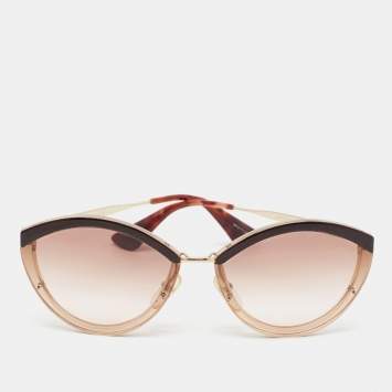 مملوكة مسبقًا Prada Brown Gradient SPR 07U Cinema Cat Eye Sunglasses