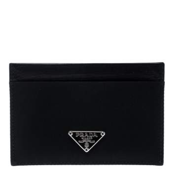 Pre Owned Prada Black Nylon Card Case 
