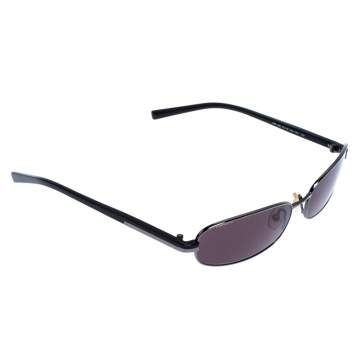Pre Owned Prada Gunmetal Tone/ Grey SPR 56E Rectangular Sunglasses