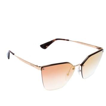 مملوكة مسبقًا Prada Gold/Pink Gradient SPR 68T Rimless Sunglasses