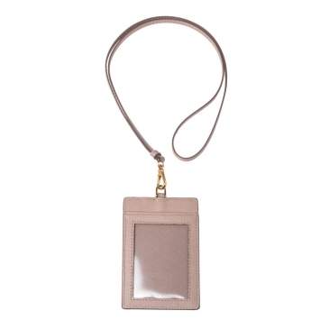 Pre Owned Prada Beige Saffiano Leather ID Badge Holder