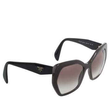 Pre Owned Prada Black & Opal Brown/ Brown Gradient SPR16R Oversized Sunglasses