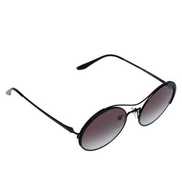 Pre Owned Prada Black / Grey Gradient SPR 55V Conceptual Round Sunglasses
