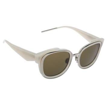 Pre Owned Dior White/Green Dior Very 2N Square Frame Sunglasses