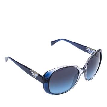 Pre Owned Prada Blue / Blue Gradient SPR 15O Oversized Sunglasses