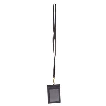Pre Owned Prada Black Leather ID Badge Holder