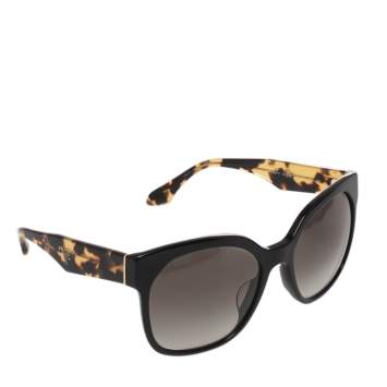 Pre Owned Prada Tortoise/Black SPR 10R-F Oversized Gradient Sunglasses